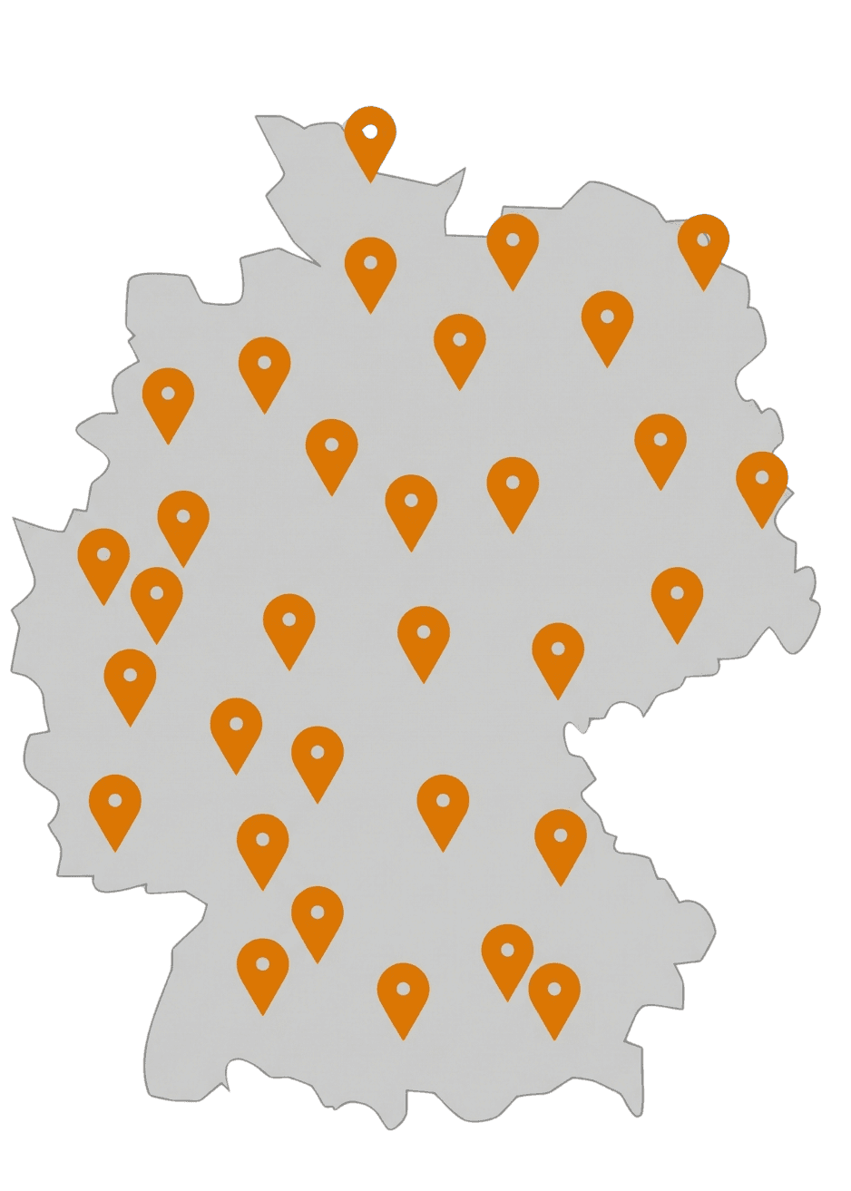 Deutschlandkarte mit über 250 Partner-Standorten