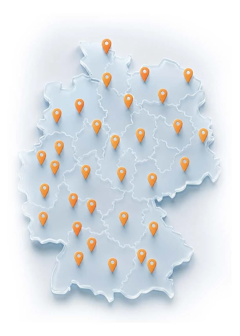 Deutschlandkarte mit über 250 Partner-Standorten